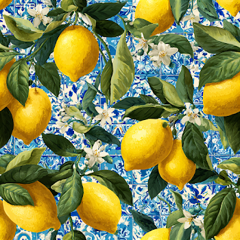 Italian Coastal Lemon Botanical Pattern