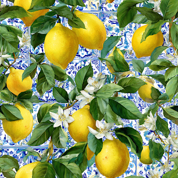 Italian Coastal Lemon Botanical Pattern