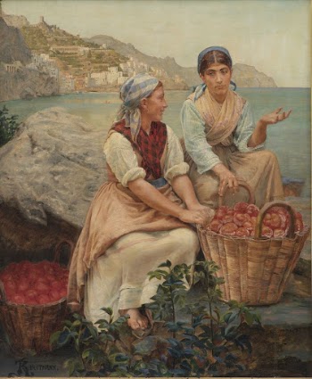 Italian girls with tomatoes in baskets | Free Photo - rawpixel
