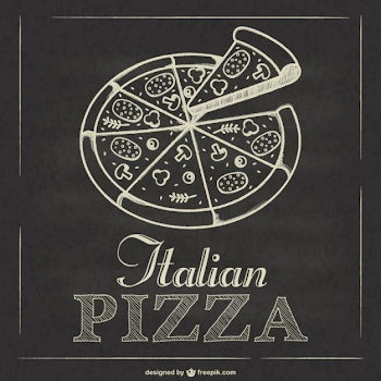 Italian pizza blackboard vector Vector | Free Download