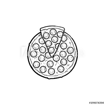 Italian pizza hand drawn outline doodle icon