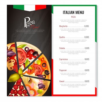 Italian pizza menu design Free Vector