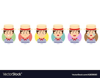italians avatar with various expression
