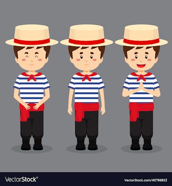 italy character with various expression