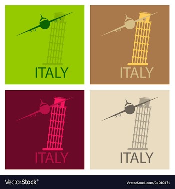 Italy famous landmark silhouette tower of pisa vector image