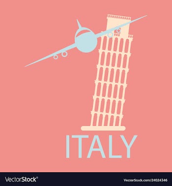 Italy famous landmark silhouette tower of pisa vector image