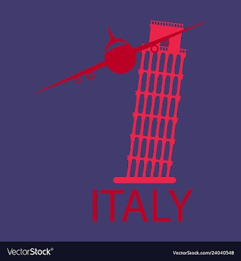Italy famous landmark silhouette tower of pisa vector image
