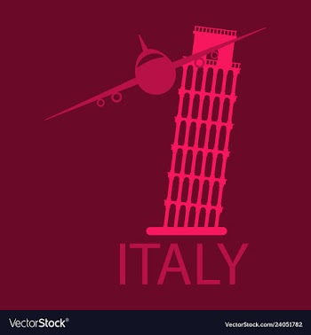 Italy famous landmark silhouette tower of pisa vector image