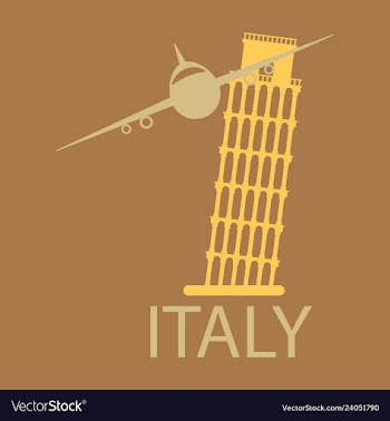 Italy famous landmark silhouette tower of pisa vector image