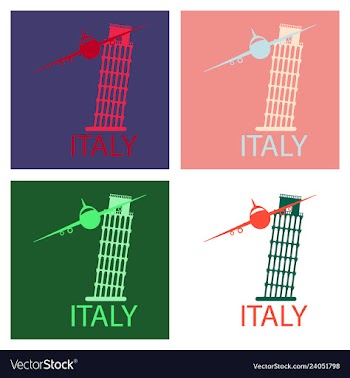 Italy famous landmark silhouette tower of pisa vector image