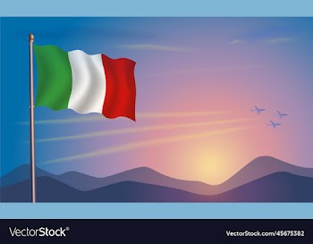 italy flag in the morning sun