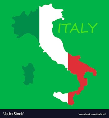 Italy map with flag inside italy map map vector image
