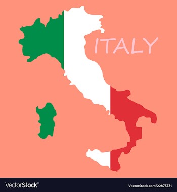 Italy map with flag inside italy map map vector image