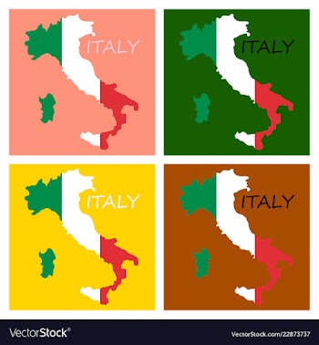 Italy map with flag inside italy map map vector image