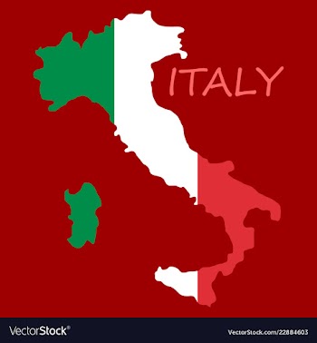 Italy map with flag inside italy map map vector image