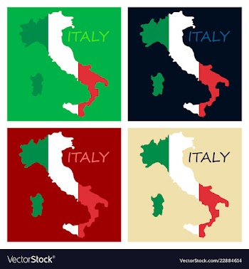 Italy map with flag inside italy map map vector image