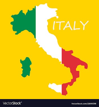Italy map with flag inside italy map map vector image