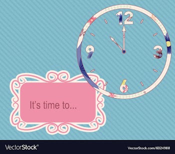Its time to vintage background with clocks vector image