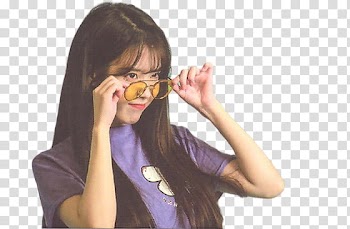 IU SEASON S GREETINGS  PT, girl wearing eyeglasses with yellow frames transparent background PNG clipart