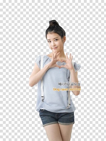 IU, woman doing heart hand sign transparent background PNG clipart