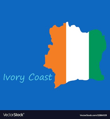 Ivory coast map and flag vector image