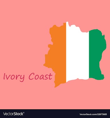 Ivory coast map and flag vector image