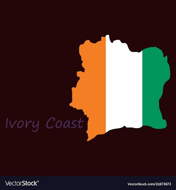 Ivory coast map and flag vector image