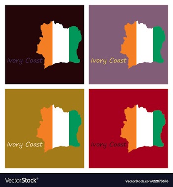 Ivory coast map and flag vector image