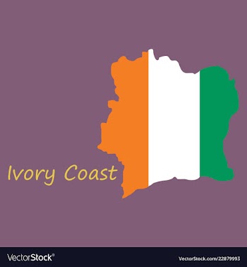 Ivory coast map and flag vector image