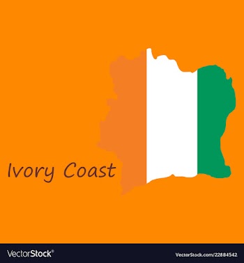 Ivory coast map and flag vector image