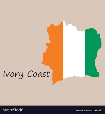 Ivory coast map and flag vector image