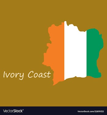 Ivory coast map and flag vector image