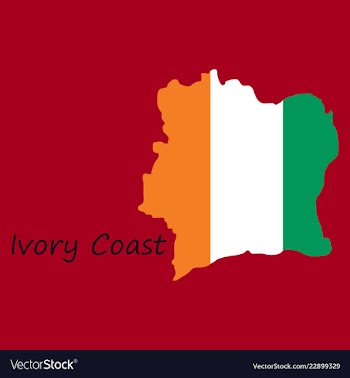 Ivory coast map and flag vector image