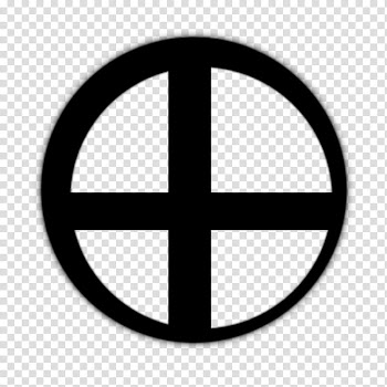 J Brush , round black frame with cross inside illustration transparent background PNG clipart