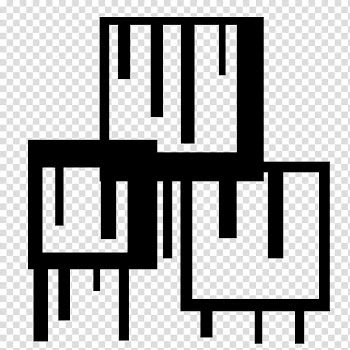 J Brush , three square black frames illustration transparent background PNG clipart