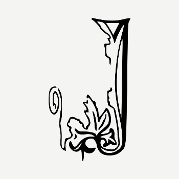J letter drawing, vintage illustration | Free PSD - rawpixel