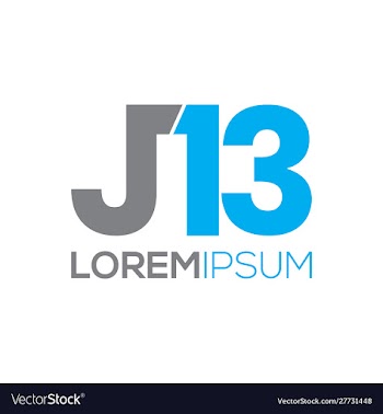 J13 typography logo design vector image