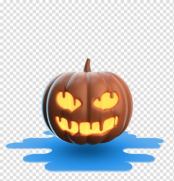 Jack-o'-lantern Calabaza Pumpkin Halloween, Dimensional effect pumpkin head transparent background PNG clipart