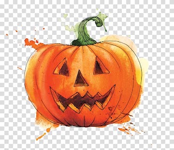 Jack-o'-lantern Calabaza Pumpkin Watercolor painting Gourd, watercolor pumpkin transparent background PNG clipart