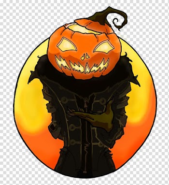 Jack-o'-lantern Cartoon Character, pumpkin head transparent background PNG clipart