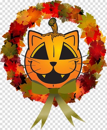 Jack-o-lantern Free content Wreath , Wreath Art transparent background PNG clipart