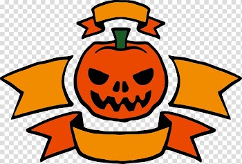 Jack-o-lantern Halloween Banner , Halloween streamers transparent background PNG clipart