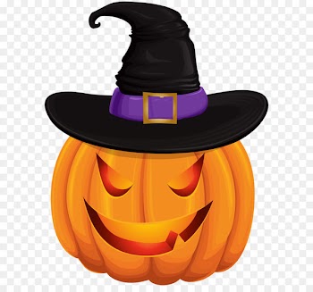Jack-o'-lantern Halloween Clip art - Halloween Pumpkin with Witch Hat Transparent Clip Art 