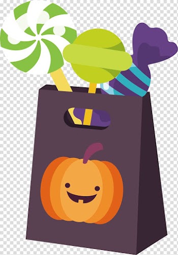 Jack-o'-lantern Halloween Pumpkin Candy , Pumpkin head pattern Candy Bag transparent background PNG clipart
