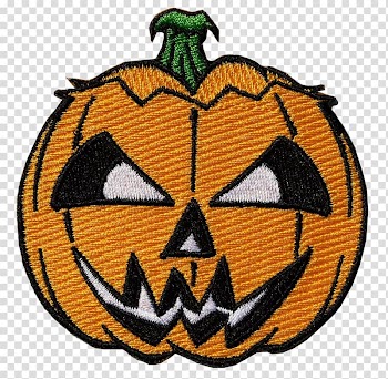Jack-o'-lantern Iron-on Embroidered patch Halloween Pumpkin, halloween transparent background PNG clipart