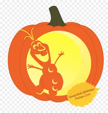 Jack-o'-lantern Olaf Pumpkin Stencil Pattern - pumpkin 