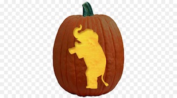 Jack-o'-lantern Pumpkin Carving Stencil Pattern - elephant motif 