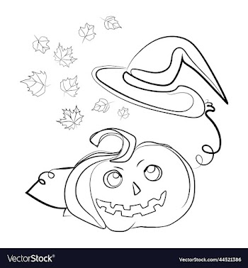 jack o lantern pumpkin with witch hat
