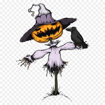 Jack-o-lantern Scarecrow Cartoon Illustration - Cartoon pumpkin scarecrow 