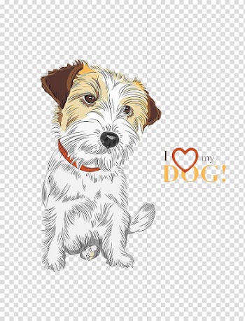 Jack Russell Terrier Puppy Illustration, Hand-painted lines puppy transparent background PNG clipart